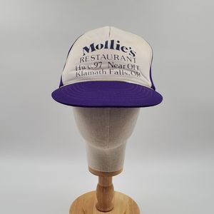 Mollie's Restaurant Klamath Falls Orgeon Vintage Mesh Snap Back Trucker Hat